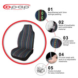 Load image into Gallery viewer, Copap Universal Stripe Colorful 4pc Front Seat Covers Saddle Blanket Baja Bucket Seat Cover with Seat-Belt Pad Protectors