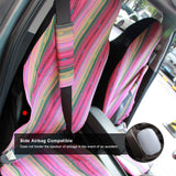 Load image into Gallery viewer, Copap Universal Pink Stripe Colorful Front Seat Cover Baja Bucket Saddle Blanket Seat Covers with Seat-Belt Pad Protect for Car, SUV &amp; Truck