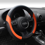 Load image into Gallery viewer, AOTOMIO Black &amp; Orange Car Steering Wheel Cover TPE Material Durable Non-slip Cover Universal 15 inch