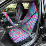 Load image into Gallery viewer, Copap Purple Stripe Car Seat Cover Multi-Color Baja 10pc Seat Covers Full Set with 15” Steering Wheel Cover &amp; Seat Belt Protectors