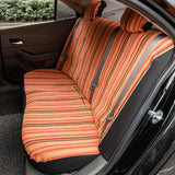 Load image into Gallery viewer, Copap Orange Car Seat Covers Full Set 10pc Stripe Multi-Color Baja Saddle Blanket Weave Seat Cover with Steering Wheel Cover Seat Belt Cover