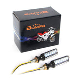 Load image into Gallery viewer, 2pc Black 12V Motorcycle Led Blinkers Turn Signal Indicators Flashing LED Amber Yellow