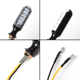 Load image into Gallery viewer, 2pc Black 12V Motorcycle Led Blinkers Turn Signal Indicators Flashing LED Amber Yellow