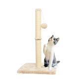 Load image into Gallery viewer, CUPETS Cat Scratching Post Natural Detachable Sisal Pole Post Cat Tree with Collapsible Base Plate and Ball Toy Cat Scratch for Kittens 23 Inches High (Beige)