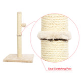 Load image into Gallery viewer, CUPETS Cat Scratching Post Natural Detachable Sisal Pole Post Cat Tree with Collapsible Base Plate and Ball Toy Cat Scratch for Kittens 23 Inches High (Beige)