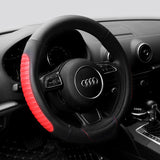 Load image into Gallery viewer, AOTOMIO Auto Car Steering Wheel Cover Black &amp; Red TPE Material Non-slip Grip Universal 15 inch